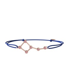 Pembe kuvars 925 ayar rose altın kaplama gümüş bileklik