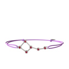 Rodolit garnet 14 ayar beyaz altın bileklik