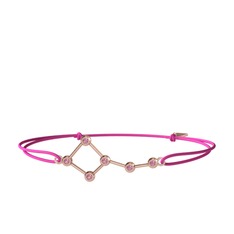 Pembe kuvars 925 ayar rose altın kaplama gümüş bileklik