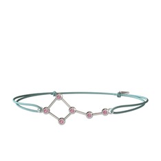 Ursa Minor Bileklik - Pembe kuvars 14 ayar beyaz altın bileklik #kmvk2k