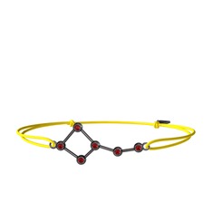 Garnet 925 ayar siyah rodyum kaplama gümüş bileklik