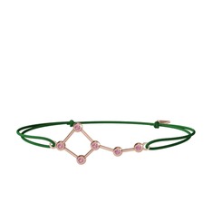 Pembe kuvars 18 ayar rose altın bileklik