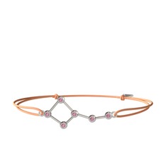 Ursa Minor Bileklik - Pembe kuvars 14 ayar beyaz altın bileklik #pabgo5
