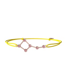 Pembe kuvars 925 ayar rose altın kaplama gümüş bileklik