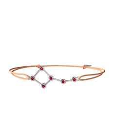 Rodolit garnet 18 ayar beyaz altın bileklik