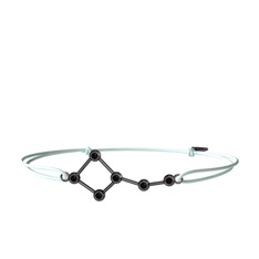 Ursa Minor Bileklik - Siyah zirkon 925 ayar siyah rodyum kaplama gümüş bileklik #tpjit8