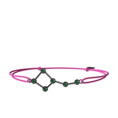 Ursa Minor Bileklik - Yeşil kuvars 925 ayar siyah rodyum kaplama gümüş bileklik #w5b1gx