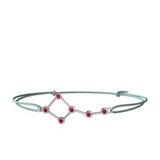 Rodolit garnet 18 ayar beyaz altın bileklik