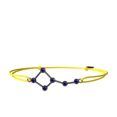 Lab safir 925 ayar siyah rodyum kaplama gümüş bileklik