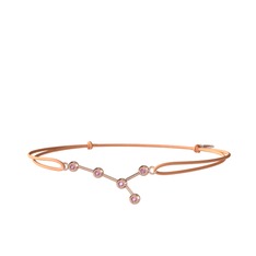 Pembe kuvars 925 ayar rose altın kaplama gümüş bileklik