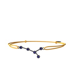 Lab safir 925 ayar siyah rodyum kaplama gümüş bileklik