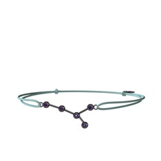 Cancer Bileklik - Ametist 925 ayar siyah rodyum kaplama gümüş bileklik #12ogglr