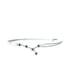 Cancer Bileklik - Lab safir 8 ayar beyaz altın bileklik #132oks4