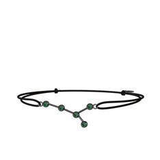 Cancer Bileklik - Yeşil kuvars 925 ayar siyah rodyum kaplama gümüş bileklik #14oe3av