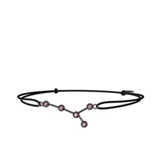 Cancer Bileklik - Pembe kuvars 925 ayar siyah rodyum kaplama gümüş bileklik #155ccoz