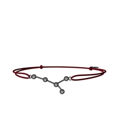 Cancer Bileklik - Beyaz zirkon 925 ayar siyah rodyum kaplama gümüş bileklik #15jure2