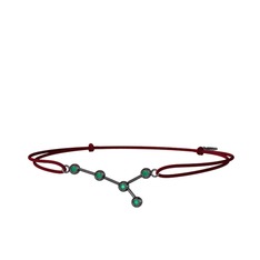 Cancer Bileklik - Kök zümrüt 925 ayar siyah rodyum kaplama gümüş bileklik #15sz5lc