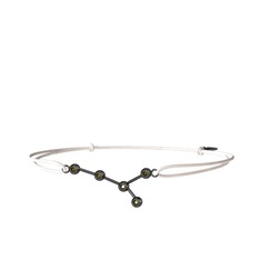 Cancer Bileklik - Peridot 925 ayar siyah rodyum kaplama gümüş bileklik #15uffoi