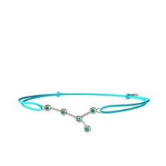 Cancer Bileklik - Kök zümrüt 8 ayar beyaz altın bileklik #17e22ci