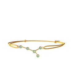 Cancer Bileklik - Akuamarin 8 ayar altın bileklik #17ocit7