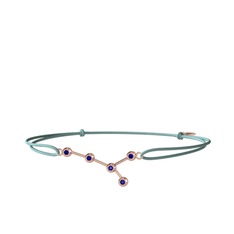 Cancer Bileklik - Lab safir 14 ayar rose altın bileklik #1864z6f