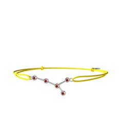 Garnet 8 ayar beyaz altın bileklik