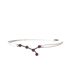 Rodolit garnet 925 ayar siyah rodyum kaplama gümüş bileklik