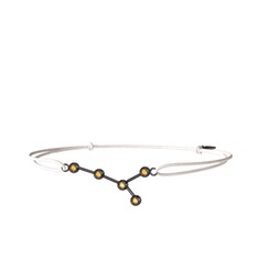 Cancer Bileklik - Sitrin 925 ayar siyah rodyum kaplama gümüş bileklik #1afvcyj