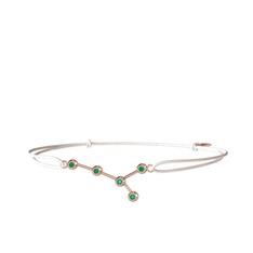 Cancer Bileklik - Kök zümrüt 8 ayar rose altın bileklik #1fbww2x