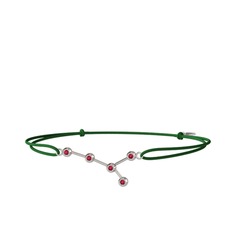 Rodolit garnet 18 ayar beyaz altın bileklik
