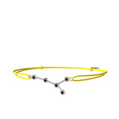 Cancer Bileklik - Siyah zirkon 18 ayar beyaz altın bileklik #1gx3ydo