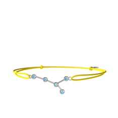 Cancer Bileklik - Akuamarin 18 ayar beyaz altın bileklik #1nadqoe