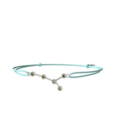 Cancer Bileklik - Peridot 14 ayar beyaz altın bileklik #1nt078b