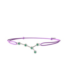 Kök zümrüt 8 ayar beyaz altın bileklik