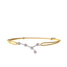 Cancer Bileklik - Pembe kuvars 8 ayar beyaz altın bileklik #1ow1jh1