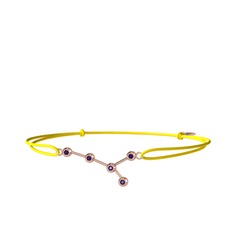 Ametist 925 ayar rose altın kaplama gümüş bileklik