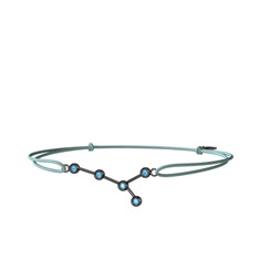 Cancer Bileklik - Akuamarin 925 ayar siyah rodyum kaplama gümüş bileklik #1pvrgo6