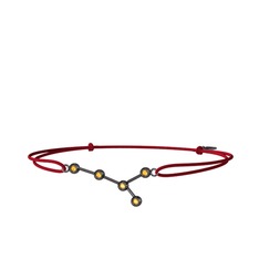 Cancer Bileklik - Sitrin 925 ayar siyah rodyum kaplama gümüş bileklik #1qvacan