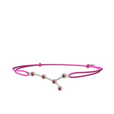 Garnet 18 ayar beyaz altın bileklik
