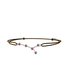 Cancer Bileklik - Rodolit garnet 8 ayar beyaz altın bileklik #1swjzrk