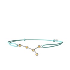 Cancer Bileklik - Sitrin 14 ayar beyaz altın bileklik #1yl0e1y