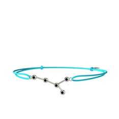 Cancer Bileklik - Siyah zirkon 18 ayar beyaz altın bileklik #20i6n8