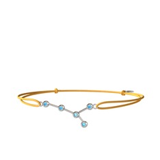 Cancer Bileklik - Akuamarin 8 ayar beyaz altın bileklik #3u84oa