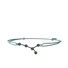 Cancer Bileklik - Yeşil kuvars 925 ayar siyah rodyum kaplama gümüş bileklik #4afkfh