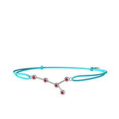 Cancer Bileklik - Rodolit garnet 8 ayar beyaz altın bileklik #5a7sgs