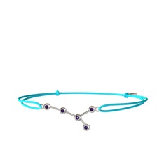 Cancer Bileklik - Ametist 8 ayar beyaz altın bileklik #7egjtz