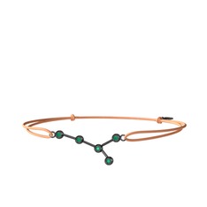 Cancer Bileklik - Kök zümrüt 925 ayar siyah rodyum kaplama gümüş bileklik #801y0j