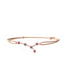 Cancer Bileklik - Rodolit garnet 18 ayar rose altın bileklik #9bkm2c