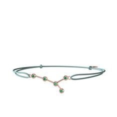 Cancer Bileklik - Kök zümrüt 14 ayar rose altın bileklik #9etec0