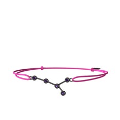 Cancer Bileklik - Ametist 925 ayar siyah rodyum kaplama gümüş bileklik #9yeoim